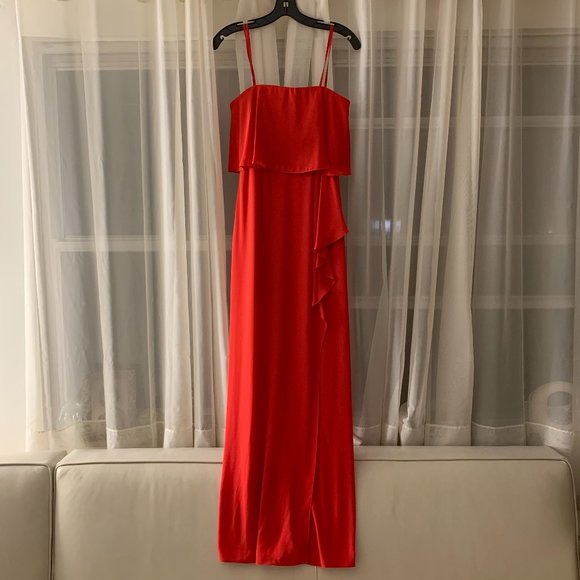 NWT BCBGMaxAzria Felicity popover gown - red - Picture 4 of 8